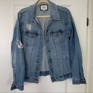 Jean denim jacket distressed